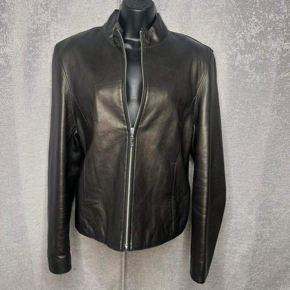 Wilsons Leather Jackets & Blazers - Vintage Wilsons Leather Black Zip-Up Jacket | Genuine Leather Moto Style